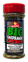 Load image into Gallery viewer, Pit Beast® Big Sausage Energy™ Chicago-Style Pizza Topping and Italian Seasoning - Vegan Sausage Fennel Seasoning
